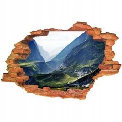 Naklejka na ścianę 3D Góry zbocza skąpane w błękicie 90 cm na 60 cm