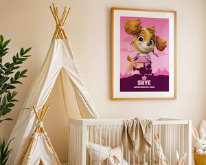 Plakat Psi Patrol w Ramce 42x30 cm – Skye Adventure Bay Hero | Dekoracja do Pokoju Dziecka