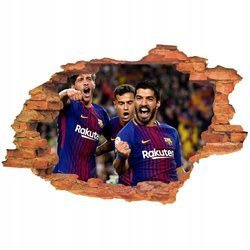 Naklejka na ścianę 3D FC Barcelona Luis Suarez 90 cm na 60 cm
