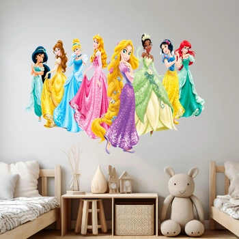 Naklejka na ścianę Księżniczki Disney Roszpunka i koleżanki 90 cm na 60 cm