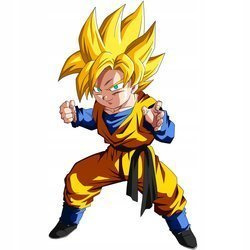 Naklejka na ścianę DRAGON BALL młody Goku super saiyan 90 cm na 60 cm