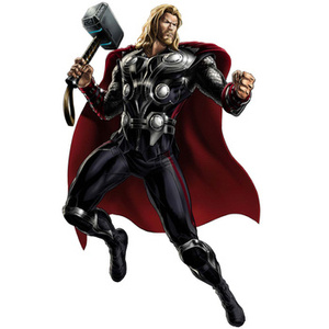 Naklejka na ścianę 3D THOR młot w ręku 90 cm na 60 cm