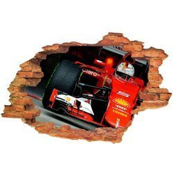 Naklejka na ścianę 3D FORMUŁA F1 Ferrari czerwona rakieta