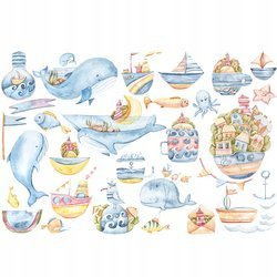 Naklejka na ścianę Świat oceanu Boho 90 cm na 60 cm