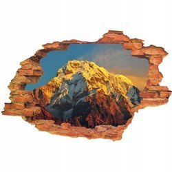 Naklejka na ścianę 3D Góry ozłocone blaskiem słońca 90 cm na 60 cm