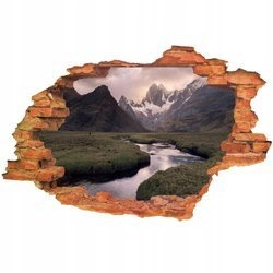 Naklejka na ścianę 3D Krajobraz rwący strumyk 90 cm na 60 cm