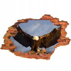 Naklejka na ścianę 3D Orzeł dorosły koloru brązowego 90 cm na 60 cm