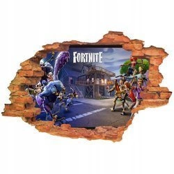 Naklejka na ścianę 3D FORTNITE przed pojedynkiem 90 cm na 60 cm