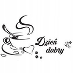 Naklejka na ścianę Do Kuchni Filiżanka kawy na dzień dobry 75 cm na 45 cm