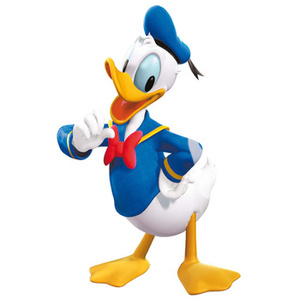 Naklejka na ścianę Kaczor Donald czerwona muszka 90 cm na 60 cm