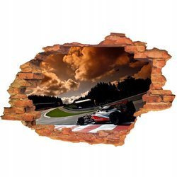 Naklejka na ścianę 3D FORMUŁA F1 bolid przed zakrętem