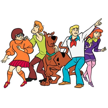 Naklejka na ścianę SCOOBY DOO grupa w akcji 90 cm na 60 cm