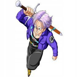 Naklejka na ścianę DRAGON BALL Trunks atakuje mieczem 90 cm na 60 cm