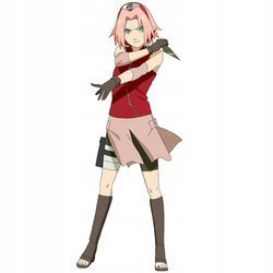 Naklejka na ścianę Naruto Sakura z shirukeną w ręku 90 cm na 60 cm