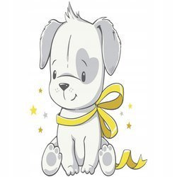 Naklejka na ścianę Piesek z Kokardką 90 cm na 60 cm