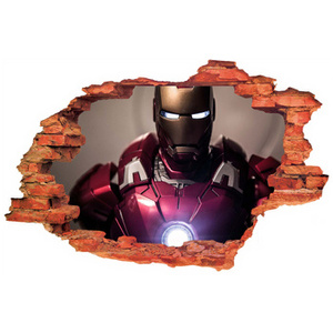 Naklejka na ścianę 3D IRON MAN naładowany energią 90 cm na 60 cm