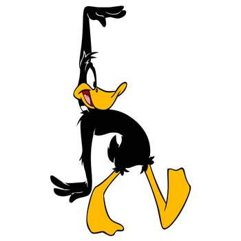 Naklejka na ścianę Kaczor Daffy gimnastyka 60 cm na 90 cm