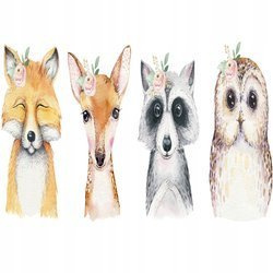 Naklejka na ścianę Zwierzęta Leśne Sowa 90 cm na 60 cm