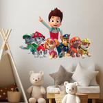 Naklejka na ścianę Psi Patrol wszystkie pieski z Alexem 90 cm na 60 cm