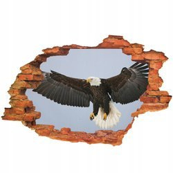 Naklejka na ścianę 3D Orzeł w całej okazałości 90 cm na 60 cm