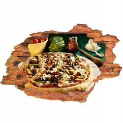 Naklejka na ścianę 3D Jedzenie smakowita pizza neapolitańska 90 cm na 60 cm