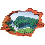 Naklejka 3D Minecraft wyspa z lasem dla dzieci rozmiar 60 cm na 90 cm