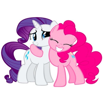 Naklejka na ścianę My Little Pony Kucyki Pinkie Pie przytula się z Rarity 90 cm na 60 cm