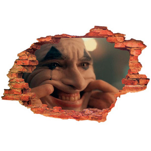 Naklejka na ścianę 3D JOKER sztuczny uśmiech 90 cm na 60 cm