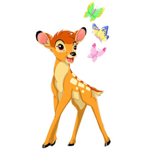 Naklejka na ścianę Bambi z motylkami 90 cm na 60 cm