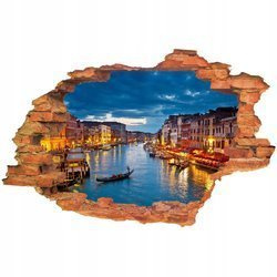 Naklejka na ścianę 3D Wenecja wieczorową porą 90 cm na 60 cm