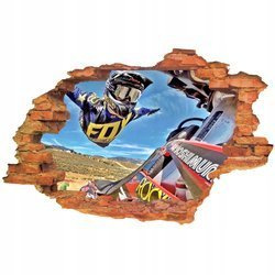 Naklejka na ścianę 3D CROSS ENDURO bez trzymanki