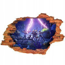 Naklejka na ścianę 3D FORTNITE piorunująca ekipa 90 cm na 60 cm