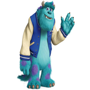 Naklejka na ścianę Potwory i spółka James w kurtce 90 cm na 60 cm