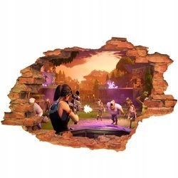 Naklejka na ścianę 3D FORTNITE wróg atakuje 90 cm na 60 cm