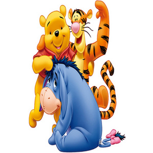 Naklejki na ścianę KUBUŚ PUCHATEK kłapouchy i tygrysek 60 cm na 90 cm