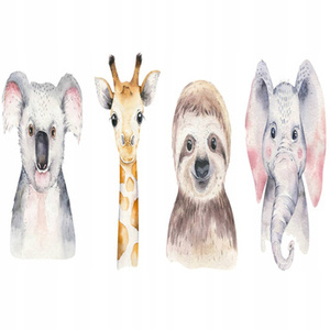 Naklejka na ścianę SAFARI cztery zwierzaczki 90 cm na 60 cm