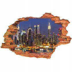 Naklejka na ścianę 3D Nowy York drapacze chmur 90 cm na 60 cm