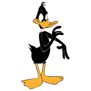 Naklejka na ścianę Kaczor Daffy czyści ręce 60 cm na 90 cm