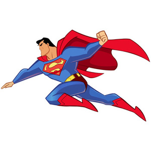 Naklejka na ścianę SUPERMAN przeprowadza atak 90 cm na 60 cm