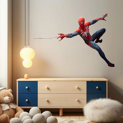 Naklejka na ścianę Spider Man rozciąga pajęczyne 90 cm na 60 cm