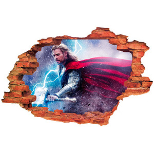 Naklejka na ścianę 3D THOR mocy przybywaj 90 cm na 60 cm