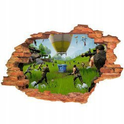 Naklejka na ścianę 3D FORTNITE skrzynka z nagrodami 90 cm na 60 cm