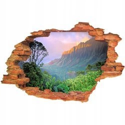 Naklejka na ścianę 3D dżungla zachód słońca 90 cm na 60 cm