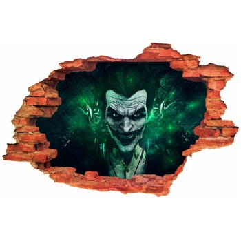 Naklejka na ścianę 3D JOKER zielony dym 90 cm na 60 cm