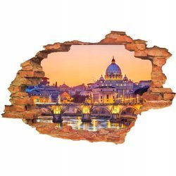 Naklejka na ścianę 3D Rzym Bazylika św, Piotra  90 cm na 60 cm