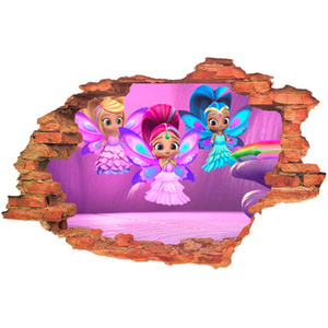 Naklejka na ścianę 3D SHIMMER I SHINE czyli siostry będące dzinami z przyjaciółką Leah 90 cm na 60 cm