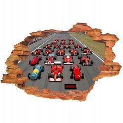 Naklejka na ścianę 3D FORMUŁA F1 zlot Ferrari