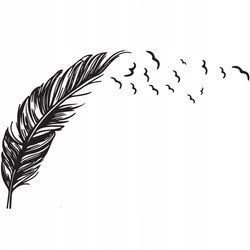 Naklejka na ścianę pióra na wietrze 75 cm na 45 cm