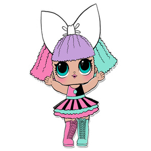 Naklejka na ścianę Lalka L.O.L. Surprise kokardka na głowie 60 cm na 90 cm