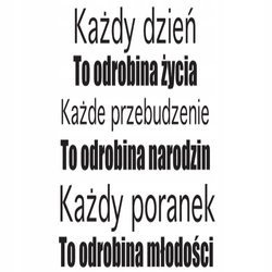 Naklejka na ścianę cytat napis MOTYWUJĄCY każdy dzień to odrobina życia 75 cm na 45 cm